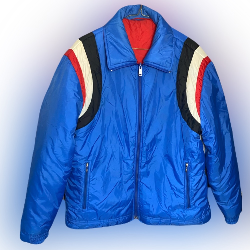Original Vintage Montgomery Ward Red/Blue reversible winter coat - M